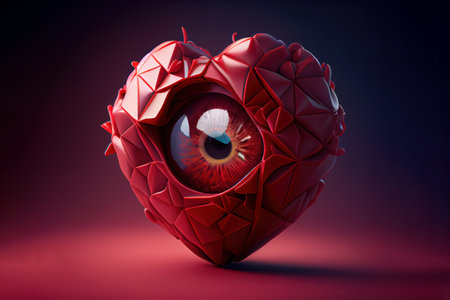 Heart with eye. Generative Aiの素材