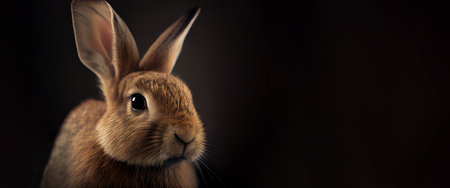 close-up rabbit, panoramic layout. Generative Aiの素材