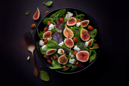 salad with figs and cheese and nuts. Generative Aiの素材