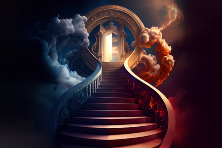 Stairs for heaven or hell. Generative Aiの素材