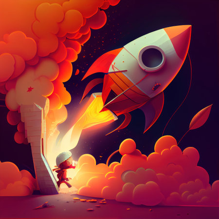 Space shuttle taking off on a mission. Generative Aiの素材