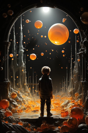 boy introvert. Generative Aiの素材