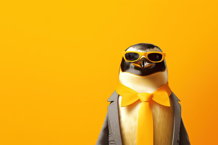 funny penguin wearing sunglasses. Generative Aiの素材