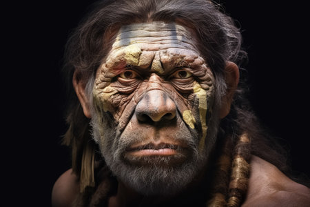 portrait of neanderthal man. Generative Aiの素材