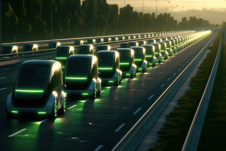 autonomous vehicles on road. Generative Aiの素材