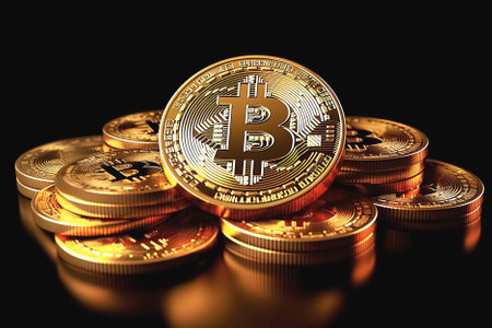 Cryptocurrency bitcoin the future coin. Generative Aiの素材