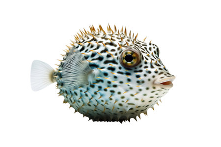 puffer fish isolated on white background. Generative Aiの素材
