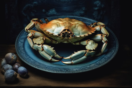crab on plate. Generative Aiの素材
