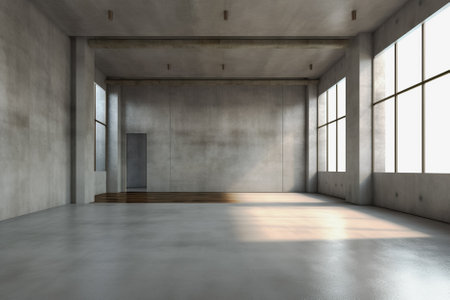 light clean interior, empty open plan interior. Generative Aiの素材