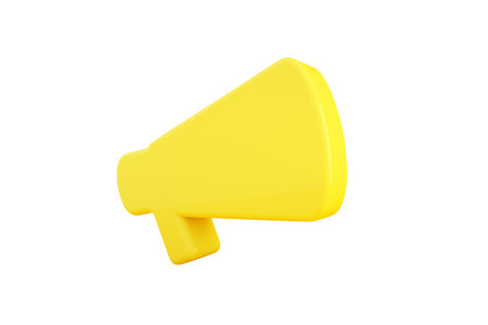 3D rendering megaphone  isolated on white background, image with space for textの写真素材