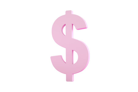 dollar icon isolated on white background, 3d renderの写真素材