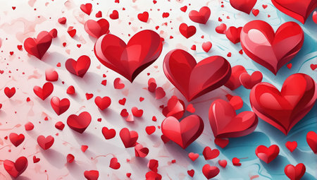 Valentine's day background with red hearts. Generative Aiの素材