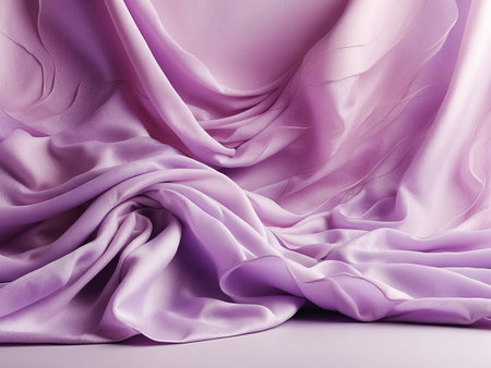 closeup of rippled purple silk fabric. Generative Aiの素材