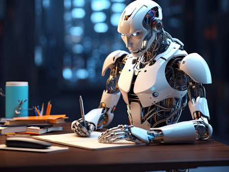 robot working in modern office. Generative Aiの素材