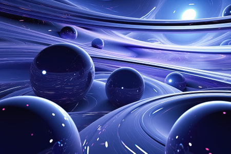 Futuristic 3D fractal background for creative design, art and entertainment. Generative Aiの素材