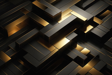 Abstract black and gold background. Generative Aiの素材