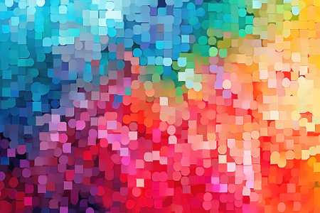 abstract background of colored squares in blue, orange and pink colors. Generative Aiの素材