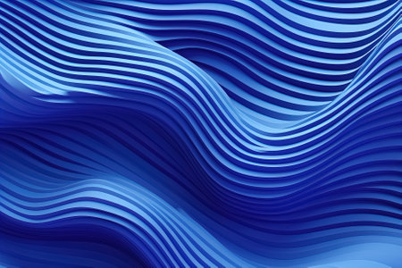 3d blue abstract wavy background. Generative Aiの素材