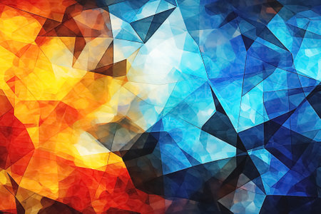 Abstract colorful triangular background for your design. Generative Aiの素材
