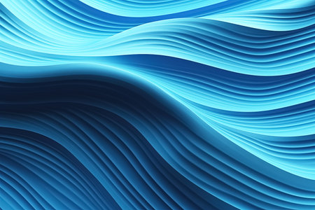 3d blue abstract wavy background. Generative Aiの素材