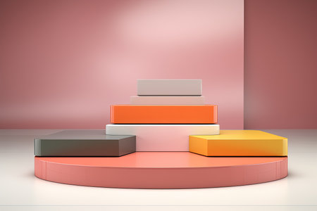 abstract background with geometric forms, podium for product presentation. Generative Aiの素材