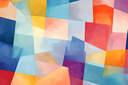 Abstract colorful background with geometric shapes. Generative Aiの素材