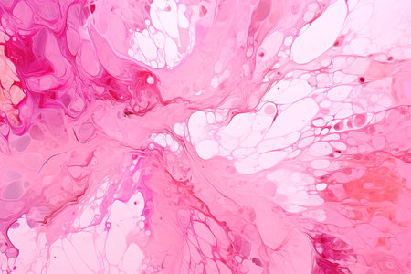 Abstract background of acrylic paint in pink and white colors. Liquid marble texture. Generative Aiの素材