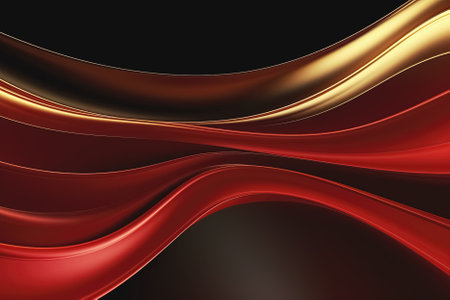 Red and black abstract wavy background. Generative Aiの素材