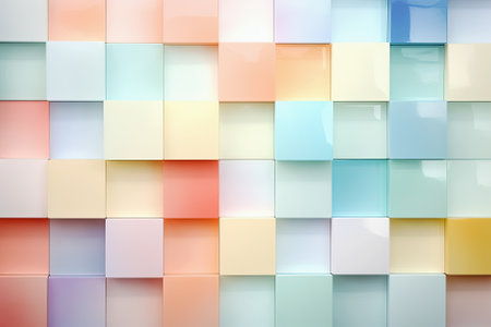 Colorful abstract background with square tiles. 3d. Generative Aiの素材