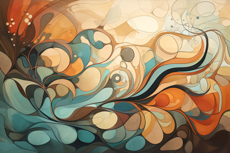 abstract colorful background with swirls and stains. Generative Aiの素材