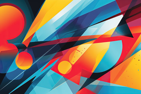 abstract colorful background with geometric shapes and lines. Generative Aiの素材
