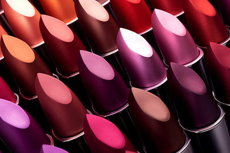 Lipsticks of different colors. Generative Aiの素材
