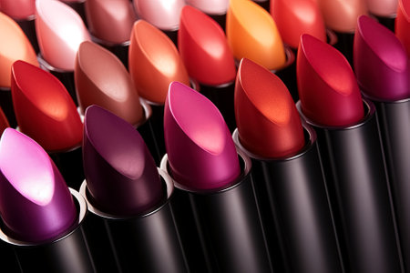 Lipsticks of different colors. Generative Aiの素材