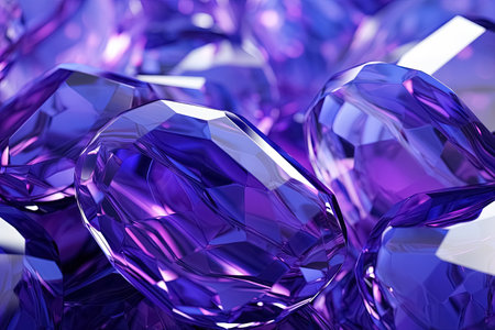 abstract background with crystal ornaments in purple color. Generative Aiの素材