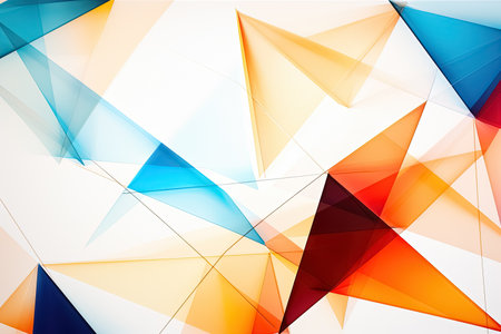 Abstract geometric background with colorful triangles. Generative Aiの素材