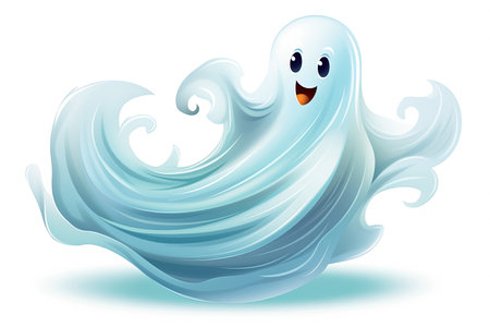cute cartoon ghost. Generative Aiの素材