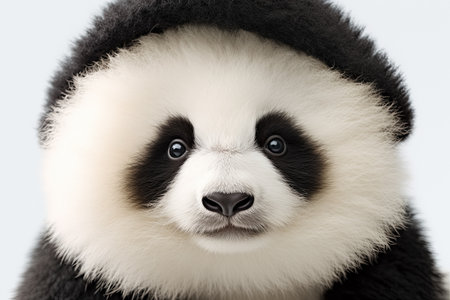 Portrait of a giant panda on a white background. Generative Aiの素材