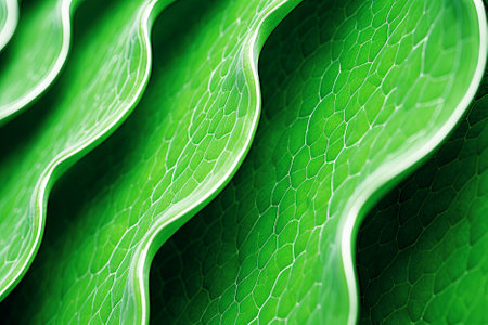 Close up of green leaf texture. Nature background with copy space. Generative Aiの素材