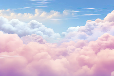 Beautiful sky background with tiny cloud's. Generative AIの素材