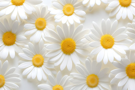 Beautiful daisies on a white background. Generative AIの素材