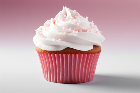 delicious cupcake with cream. Generative AIの素材