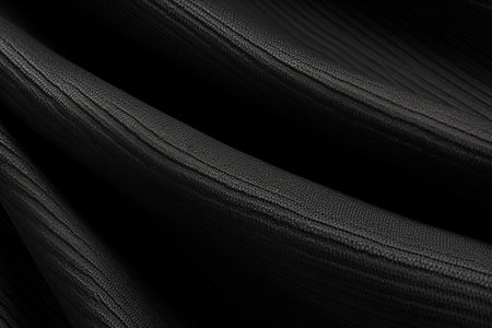 Black silk fabric background. Generative AIの素材