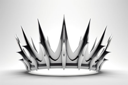Silver crown on a white background. Generative AIの素材