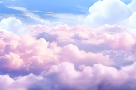Sky and clouds background with a pastel colored. Generative AIの素材