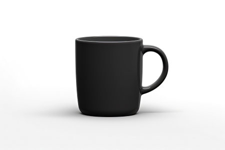 black coffee mug on white background. Generative Aiの素材