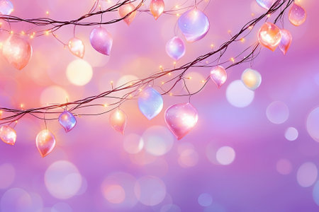 Bokeh lights. Valentines day background. Generative Ai.jpgの素材