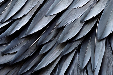 close up of grey parrot feathers as a background. texture. Generative Aiの素材