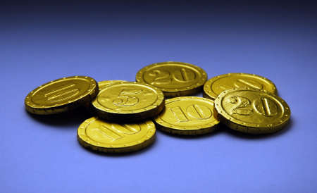 old historic ancient golden coinsの写真素材