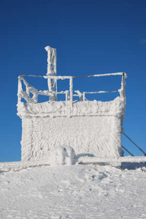 Frozen wreck under the snowの写真素材