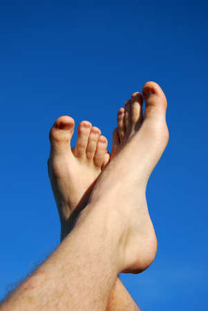man legs relax health leisureの写真素材
